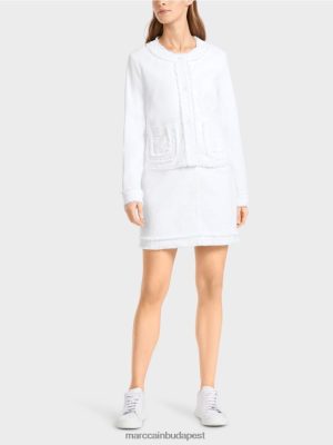 Marc Cain rojtos kabát virággombokkal fehér ruházat 2486DN371 Marc Cain Cipő