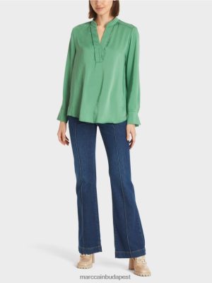Marc Cain sima színű blúz stílusú felső moha zöld ruházat 2486DN1003 Marc Cain Budapest