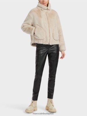 Marc Cain szórakoztató szőrből készült kabát mandulatej ruházat 2486DN316 Marc Cain Budapest