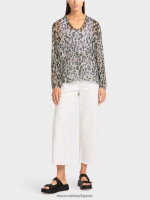 Marc Cain többszintű blúz leopárdnyomással könnyű levendula ruházat 2486DN955 Marc Cain Budapest