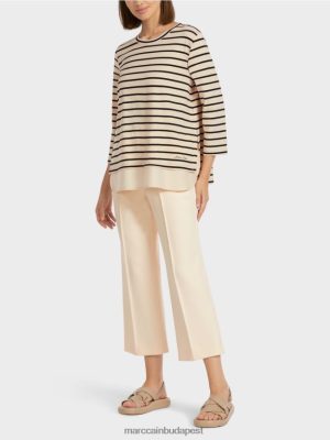 Marc Cain tengeri csíkos póló krém ruházat 2486DN1447 Marc Cain Budapest