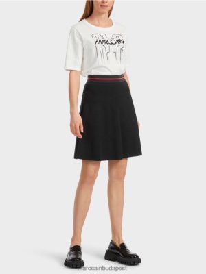 Marc Cain "Átgondolja az együtt" Mini szoknya fekete -fehér ruházat 2486DN465 Marc Cain Táska