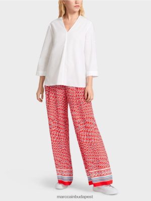 Marc Cain "Átgondolja az együtt" blúzt fülekkel fehér ruházat 2486DN931 Marc Cain Budapest