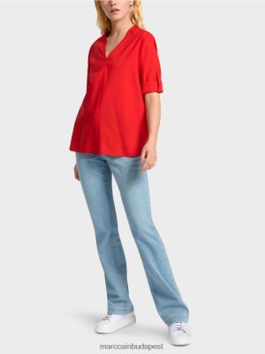 Marc Cain "Átgondolja az együtt" blúzt fülekkel tűzvörös ruházat 2486DN930 Marc Cain Táska