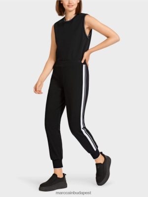 Marc Cain "Átgondolja az együtt" nadrág csíkokkal fekete -fehér ruházat 2486DN711 Marc Cain Táska