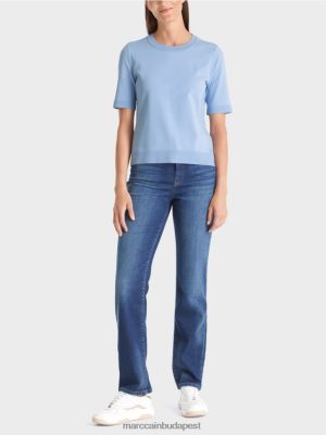 Marc Cain "Átgondolja az együtt" rövid ujjú pulóver sötét nyári égbolt ruházat 2486DN1072 Marc Cain Budapest