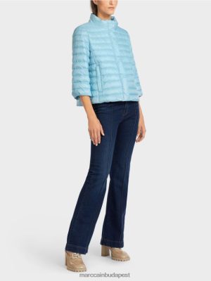 Marc Cain "Átgondolja az együtt" steppelt kabátot légköri kék ruházat 2486DN301 Marc Cain Budapest