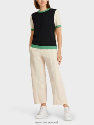 Marc Cain "Átgondolja az együtt" színes-blokk pulóver fekete ruházat 2486DN1201 Marc Cain Budapest