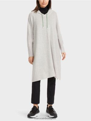 Marc Cain "Átgondoljunk együtt" kapucnis pulóver ezüstszürke ruházat 2486DN259 Marc Cain Budapest