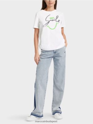 Marc Cain "Átgondoljunk együtt" póló csillogással piszkosfehér ruházat 2486DN1304 Marc Cain Cipő