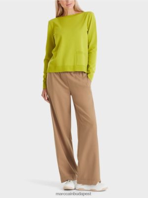 Marc Cain "Átgondolkozzunk együtt" pulóver fényes olajzöld ruházat 2486DN1042 Marc Cain Budapest