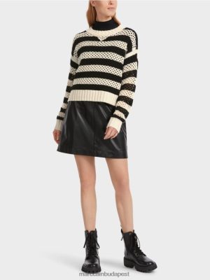 Marc Cain "Átgondolkozzunk együtt" pulóver fekete/mandula tej ruházat 2486DN1055 Marc Cain Cipő