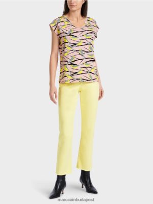 Marc Cain ujjatlan madártervező póló puha por rózsaszínű ruházat 2486DN1316 Marc Cain Cipő