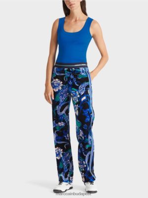 Marc Cain ujjatlan pamut borda teteje fényes királykék ruházat 2486DN1243 Marc Cain Budapest