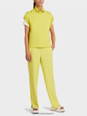 Marc Cain ujjatlan tartály teteje bordázott gallérral zöld kén ruházat 2486DN1226 Marc Cain Cipő