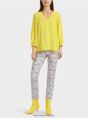 Marc Cain v-nyak "Oldja át a blúzt puha citrom ruházat 2486DN880 Marc Cain Budapest
