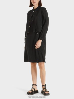 Marc Cain vászonkabát stand-up gallérral fekete ruházat 2486DN386 Marc Cain Cipő